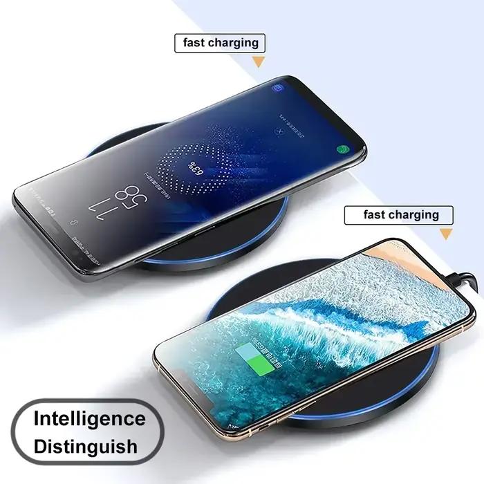 Chargeur sans fil rapide à induction pour iPhone 17 16 15 14 13 Pro Max, compatible avec Samsung S25 S24 Xiaomi Huawei, recharge sans fil rapide, design élégant et compact