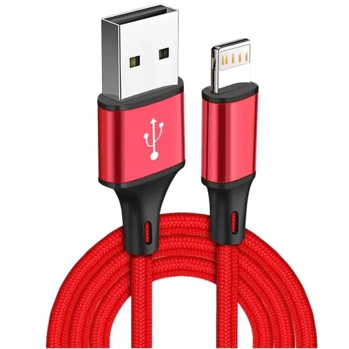 Câble de chargeur de données USB 1m 2m 3m, pour iPhone X XR XS 11 12 13 Pro Max 6 6S 7 8 14 Plus SE, cordon de charge rapide, câble tressé en Nylon