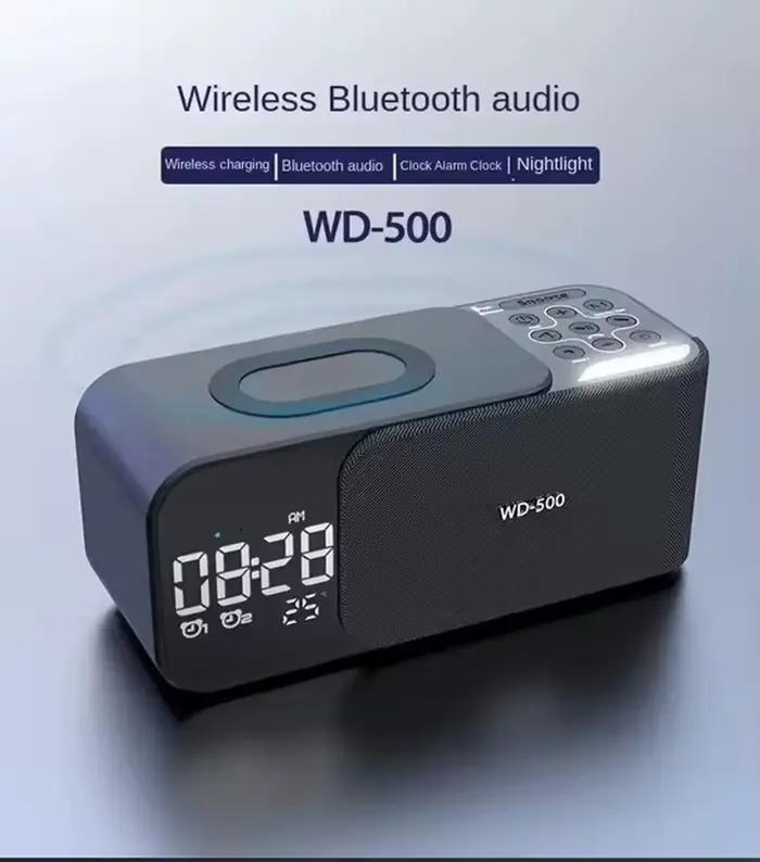 15W charge sans fil double réveil maison haut-parleur Bluetooth avec veilleuse