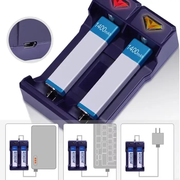 Chargeur de batterie USB compact pour piles rechargeables 2A/3A
