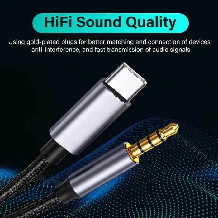 Câble USB Type C à Jack 3.5mm TRRS/TRS AUX pour iPhone 16