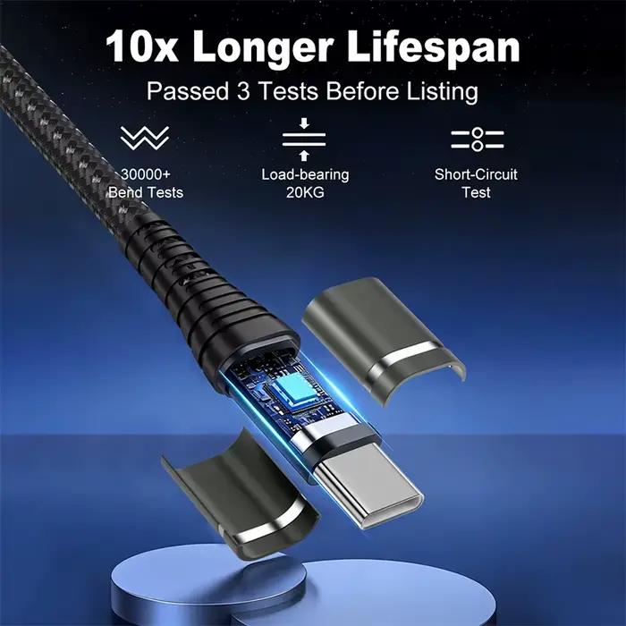 Câble USB-C vers USB-C 100W à charge rapide pour Macbook