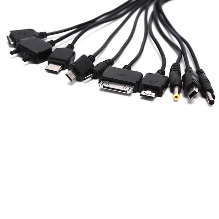 Universal 10 in 1 USB Multi Function Charger Retractable Portable Phone Cable For Various Cellphone Charging