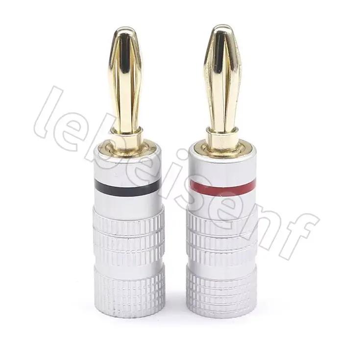 Gels Plug-Câble de haut-parleur audio, connecteur à vis, rouge et noir, 4mm