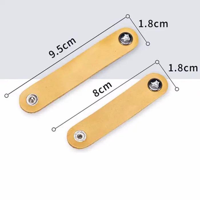 Enrouleur de Câble USB en Cuir de Vache, Support de Rangement pour Écouteurs