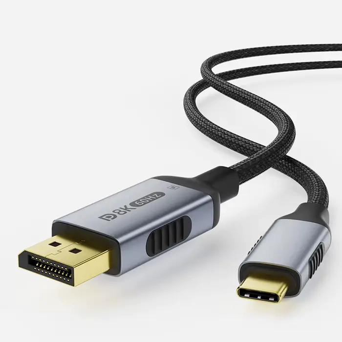 Câble USB-C vers DisplayPort 8K60Hz 32.4Gbps pour Ordinateur Moniteur Projecteur Télévision Occasions Spéciales