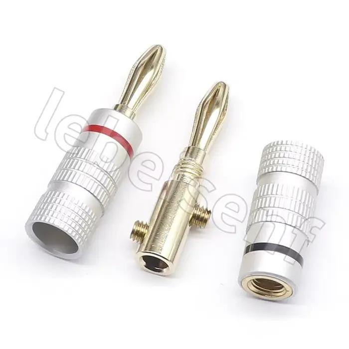 Gels Plug-Câble de haut-parleur audio, connecteur à vis, rouge et noir, 4mm
