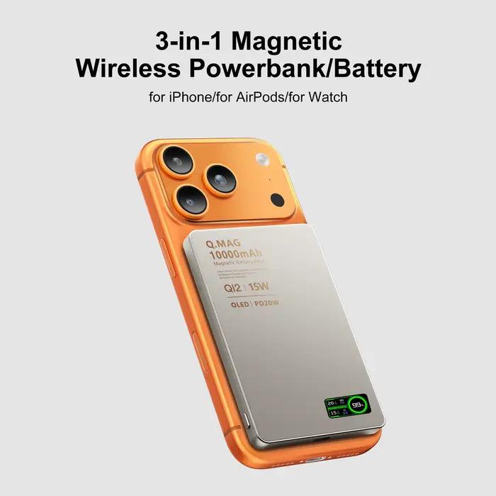 Batterie externe portable magnétique sans fil à charge rapide pour iPhone 12-17 Pro Max