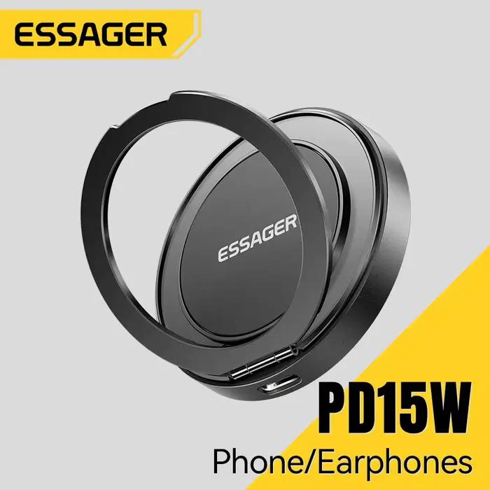 Essager chargeur sans fil magnétique avec support 15W charge rapide pour iPhone17 16 15 14Pro Max Airpods Mini