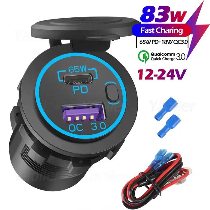 Prise USB C pour ordinateurs portables 83W 12V
