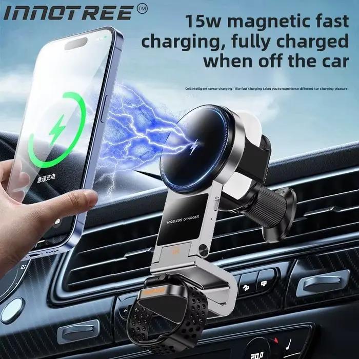 Support de téléphone magnétique sans fil pour voiture