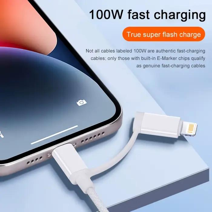 100W tissage câble USB de charge rapide pour Apple iPhone 14 13 12 11 17 Air 15 16 Pro Max Plus