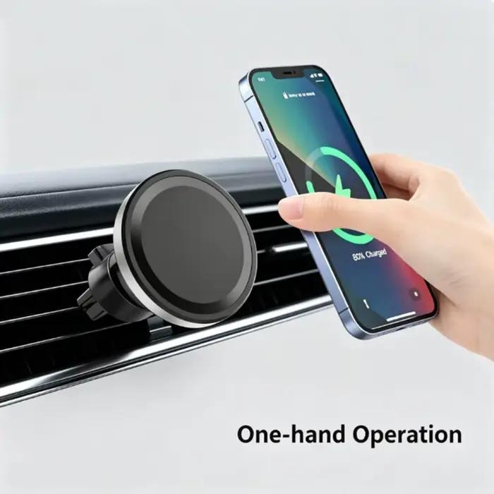 Chargeur de voiture sans fil magnétique puissant 15W à charge rapide