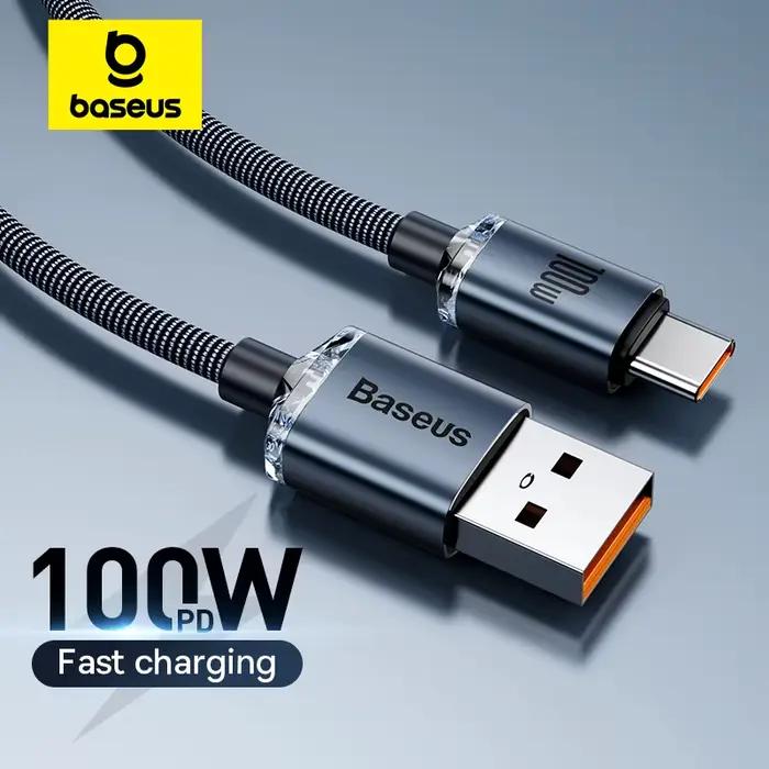 Câble USB Type C Baseus 6A pour Realme Huawei P40 Pro 66W fil de charge rapide USB-C chargeur cordon de données pour Samsung Oneplus Poco F3