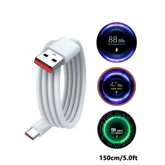Chargeur Xiaomi 120W avec cÃ¢ble de donnÃ©es Type C 6A pour smartphones Xiaomi 12 12S 12T Pro et autres modèles 5G compatibles charge rapide puissance 120W