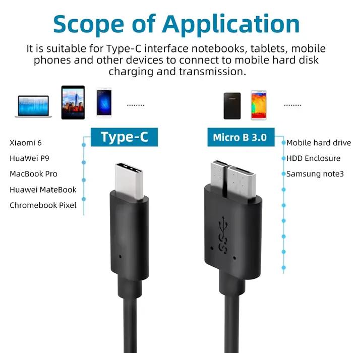 Câble USB Type C 3.1 vers Micro B 3.0