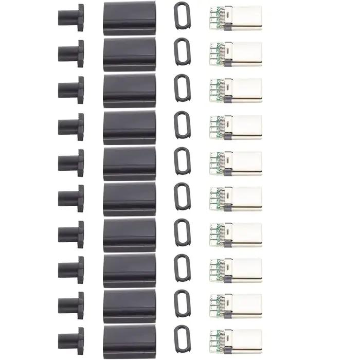 5/10 ensembles USB 3.1 Type C connecteur prise mâle bricolage fil à souder USB C
