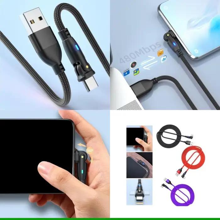 Câble USB vers Type C tressé en Nylon rapide et durable pour recharge et transfert de données rapides smartphones tablettes et ordinateurs portables occasions spéciales gaming voyage