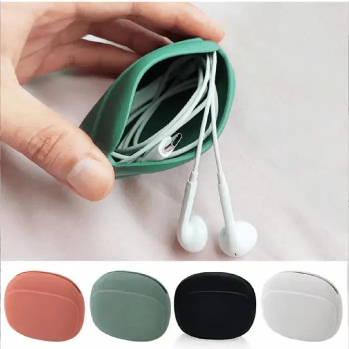Sac de câble de téléphone portable en Silicone, boîte de rangement de câble de données, écouteurs de voyage, clé de fil, disque U, note USB, Sauna