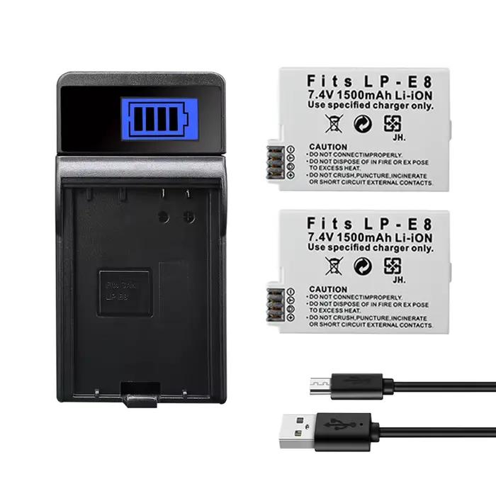 Chargeur de batterie 1500mAh pour appareil photo numérique Canon LP-E8