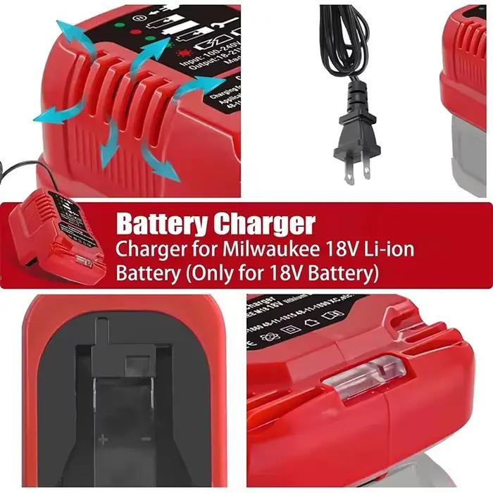 Mini chargeur de voiture Compact pour batterie Lithium-Ion Milwaukee 18V