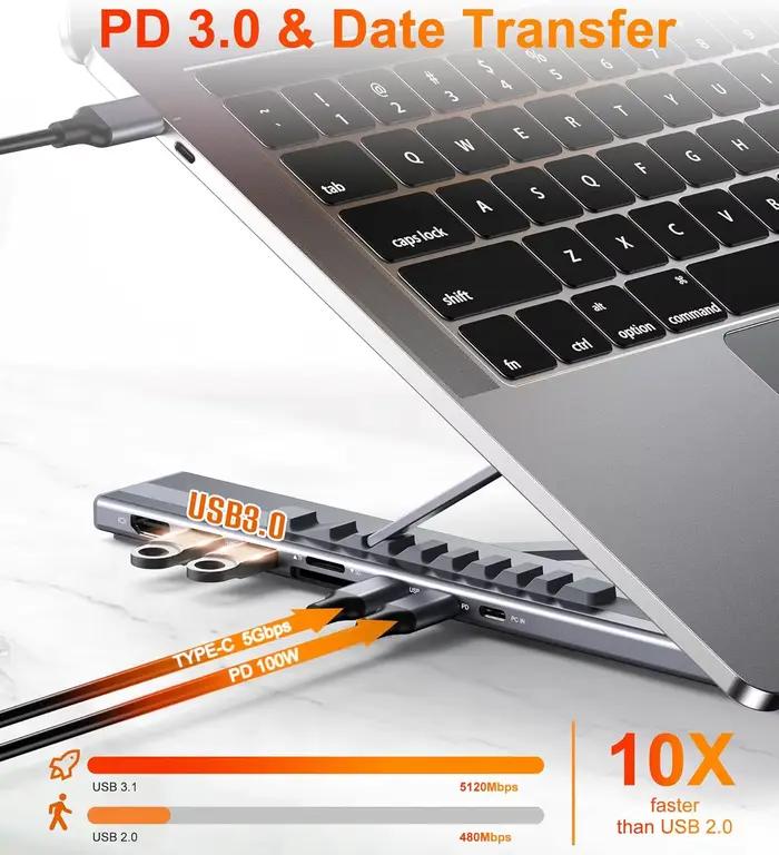 Support de Station d'accueil USB C pour ordinateur portable