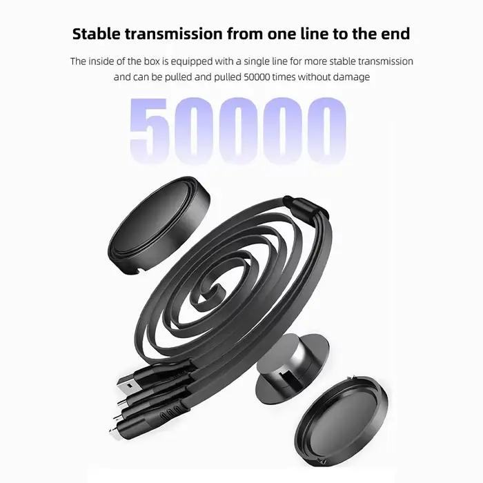 Chargeur rapide 100W, câble de données 3 en 1
