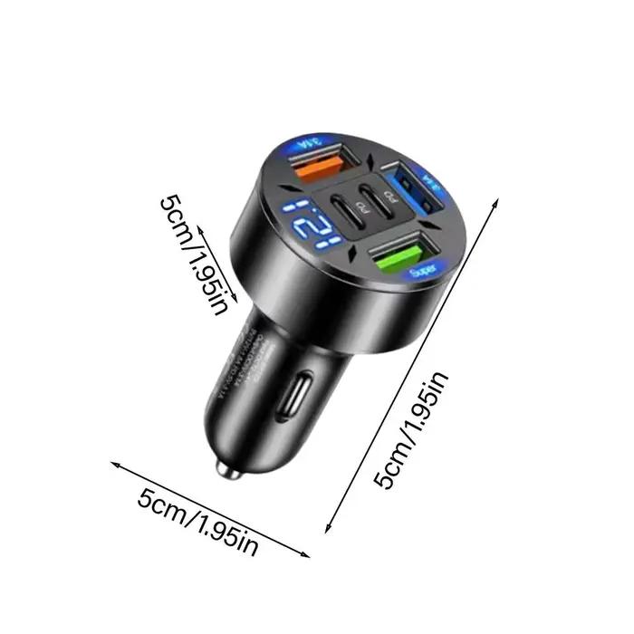 Chargeur de Voiture 250W 5 Ports Affichage Numérique Technologie PD QC3.0 USB C Compatible avec IPhone Occasionnel Usage Pratique Sécurité Durabilité
