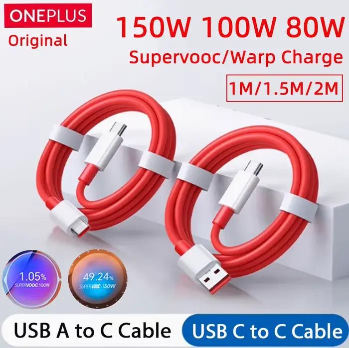 Câble d'origine Oneplus Supervooc 150w 100w 80w Usb Type C Charge de chaîne 65w câbles Usbc One Plus 13 13t 12 11 10 Nord 4 N30 SE