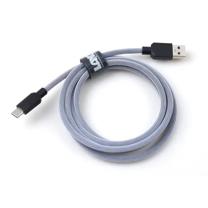 【LANO】Nouveau câble USB vers Type C double gaine blanc et bleu foncé pour clavier mécanique