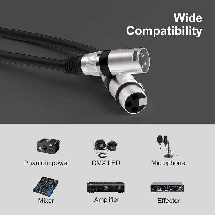 Lot de 6 câbles XLR mâle vers femelle pour micro
