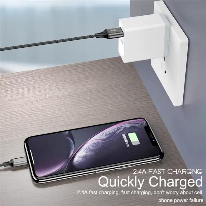 Câble USB Type C Synchronisation des Données Charge Rapide 3A pour Téléphone Mobile Android Samsung Huawei 25cm Court