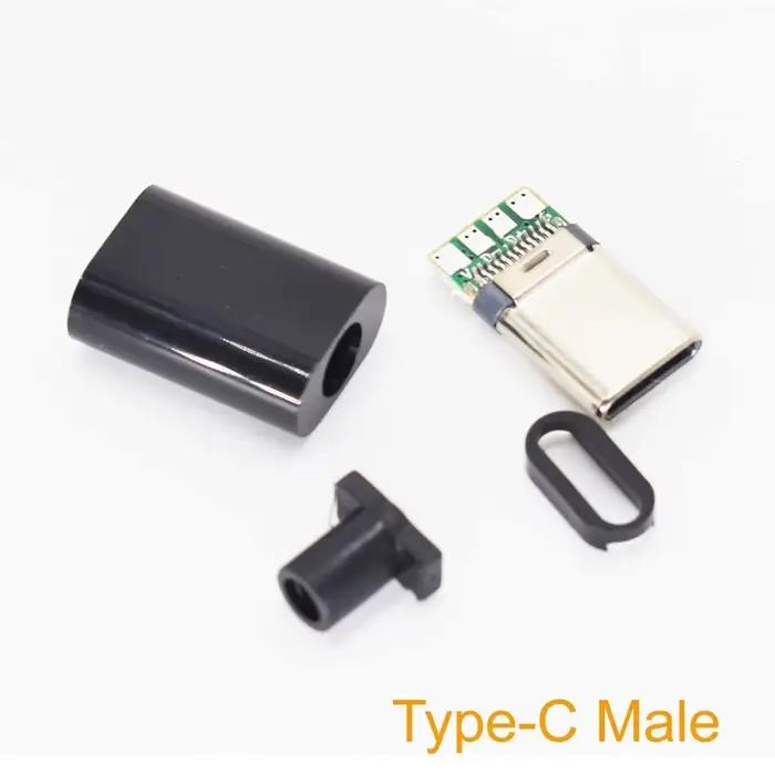 5/10 ensembles USB 3.1 Type C connecteur prise mâle bricolage fil à souder USB C