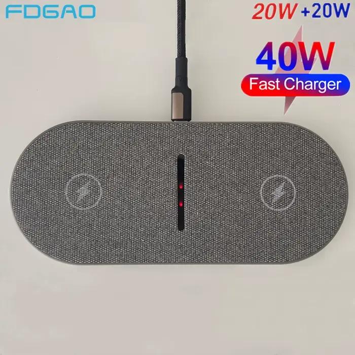 Double Chargeur Sans Fil 2 En 1 40W Pour iPhone 15 14 13 12 11 XS XR X 8 Airpods 3 Pro Samsung S23 S22 S21 Occasions Spéciales
