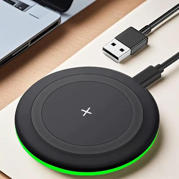 Support de chargeur sans fil LED, base de charge rapide compatible avec les smartphones iPhone 17-12 Pro Max/8, Xiaomi et Samsung