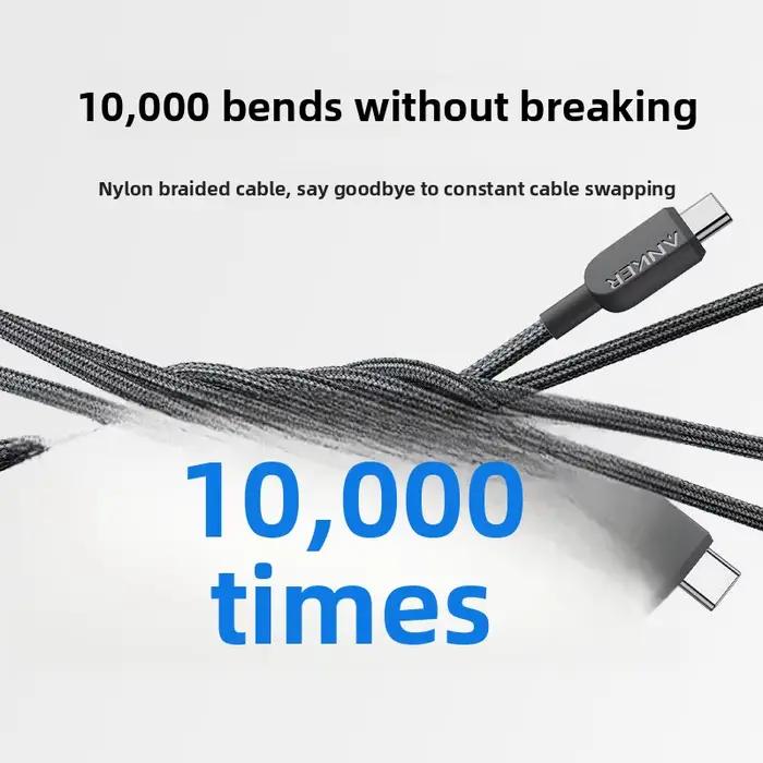 ANKER un à deux en un double Type C Multi Compatible tressé 140 W