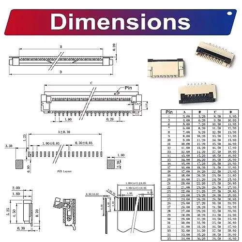 Kit de connecteurs de câble ruban FFC FPC 1mm