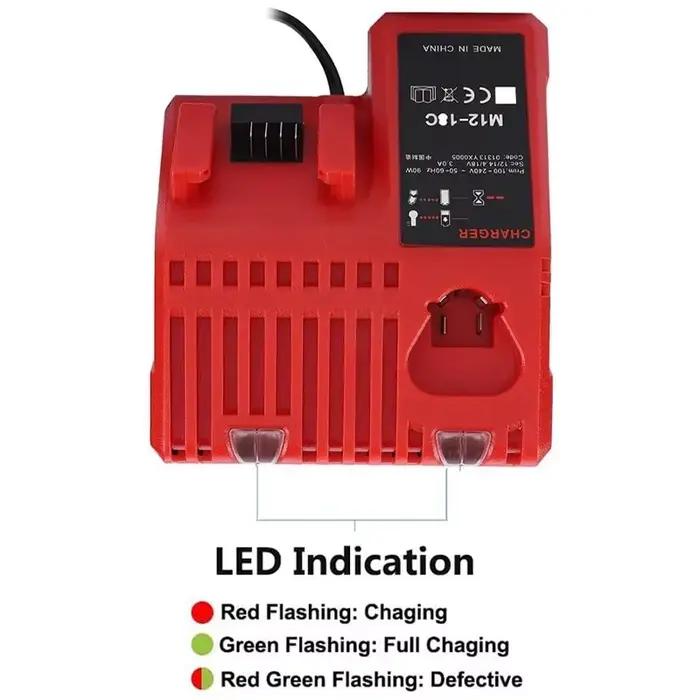 Chargeur de batterie universel pour outils électriques Milwaukee compatible 12V 14.4V 18V occasions bricolage construction métallerie