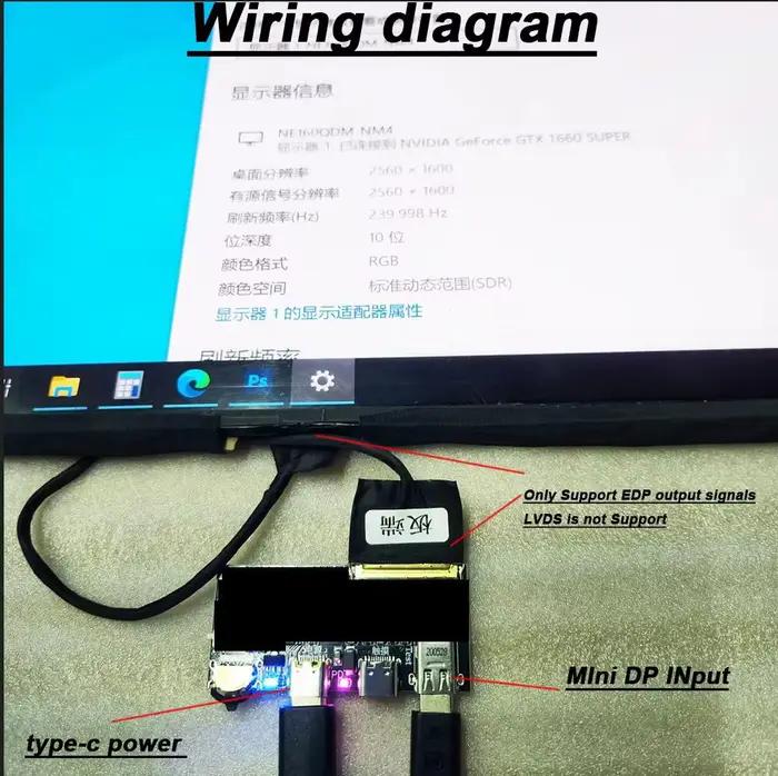 Adaptateur de signal 2K 4K DP vers carte de pilote EDP 144Hz 165Hz 240Hz résolution pour écran portable et ordinateur portable occasions spéciales gaming professionnel