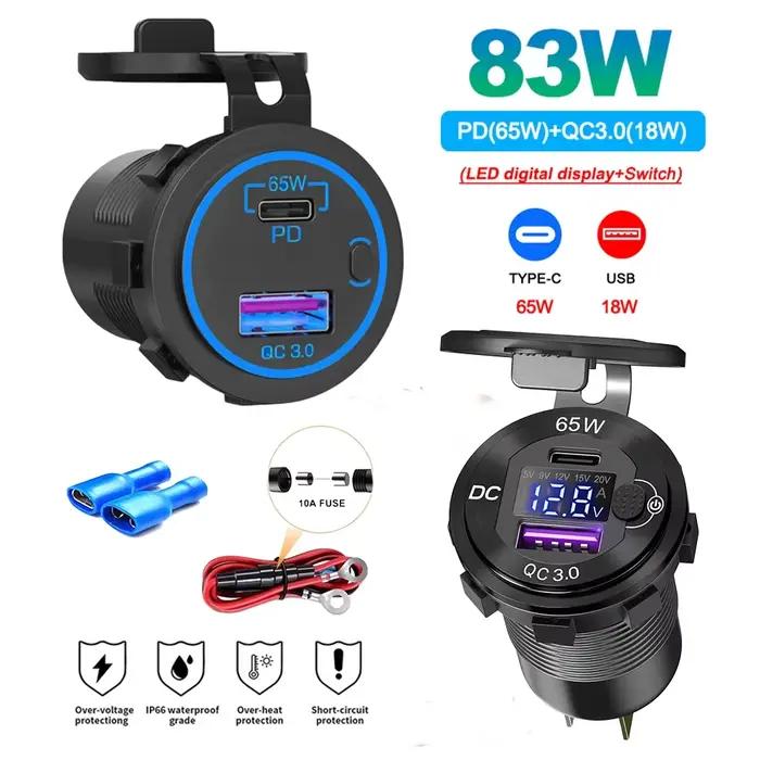 Chargeur de voiture USB C 12V/24V