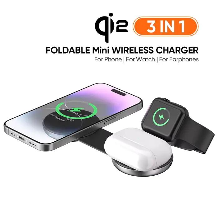 Chargeur sans fil pliable 3 en 1 Qi2 15W