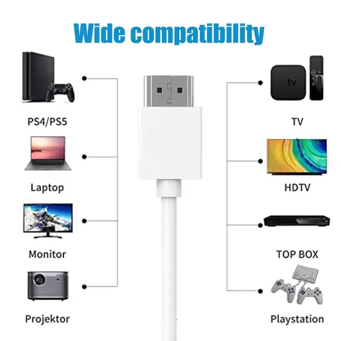 Câble HDMI court 4K blanc