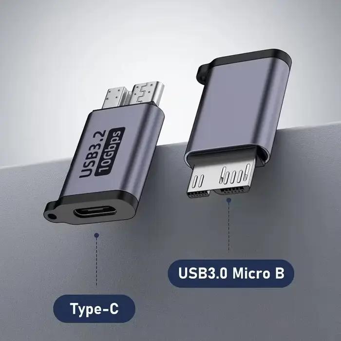 Adaptateur USB C 3.0 Micro B mâle vers Type C femelle