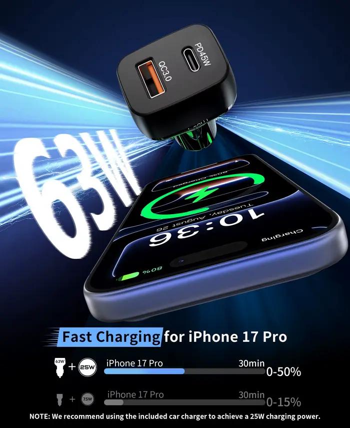 Chargeur de voiture MagSafe 25W avec refroidissement actif support magnétique pour grille d'aeration iphone serie 12 17 occasionnelle conduite voyage professionnel