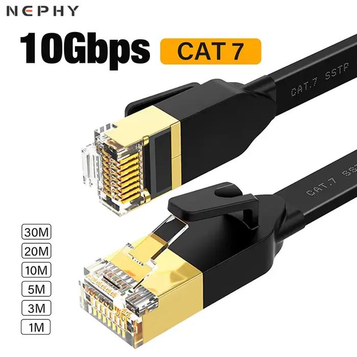 Câble Ethernet 10 Gigabit Cat6 Cat7 Lan 3m 5m 10m 20m 30m Cat 6 7 RJ 45 fil réseau plat STP paire torsadée cordon de raccordement haute vitesse
