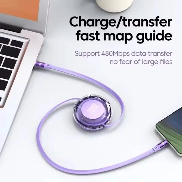 Câble rétractable PD 100W USB Type C vers Type C