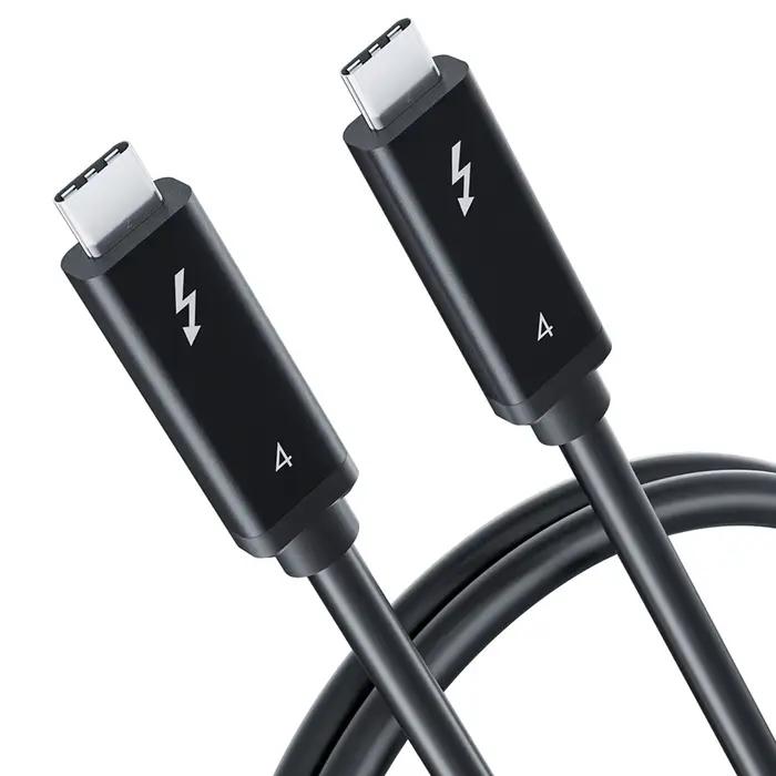 Câble Thunderbolt 4 certifié 40Gbits/s pour MacBook Pro iMac Dell connecteur Foudre 3 pour transferts rapides et compatibilité multimédia occasions spéciales