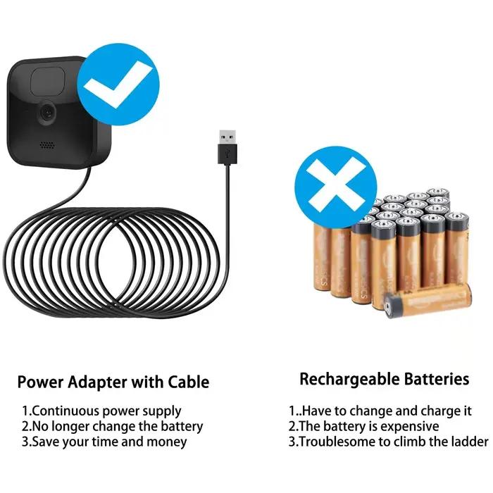 Câble de chargement extérieur résistant aux intempéries de 30 pieds/9 m pour le nouveau Blink