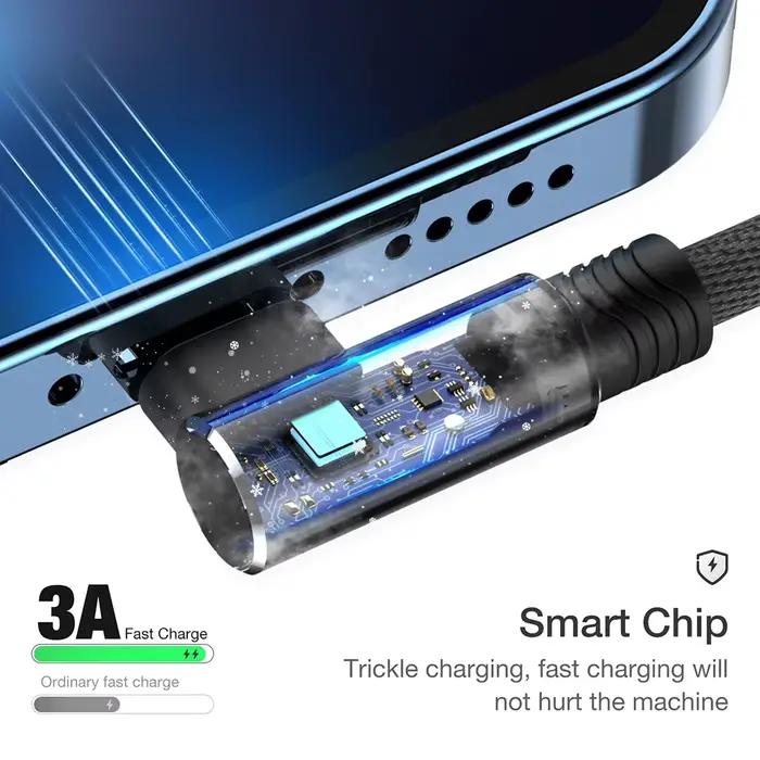 Câble USB Nephy pour iPhone 11 12 13 Pro X XR XS Max 6s 7 8 Plus SE Charge Rapide Flexibilité Durabilité