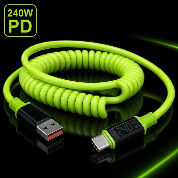 Câble de données USB Type-C à Type-C à charge rapide 240W